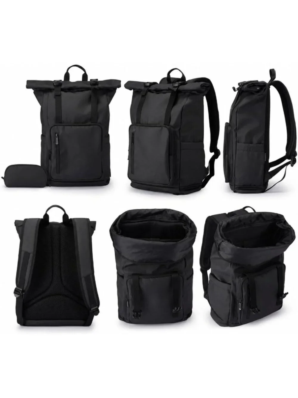 Water-Resistant Roll Top Laptop Backpack for Travel, Work & School - Fits